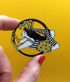 Vintage Style Circus Aerialist Wooden Pin Brooch