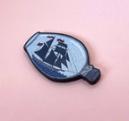 Ship in Bottle Wooden Pin Brooch / Nautical Pin Badge
