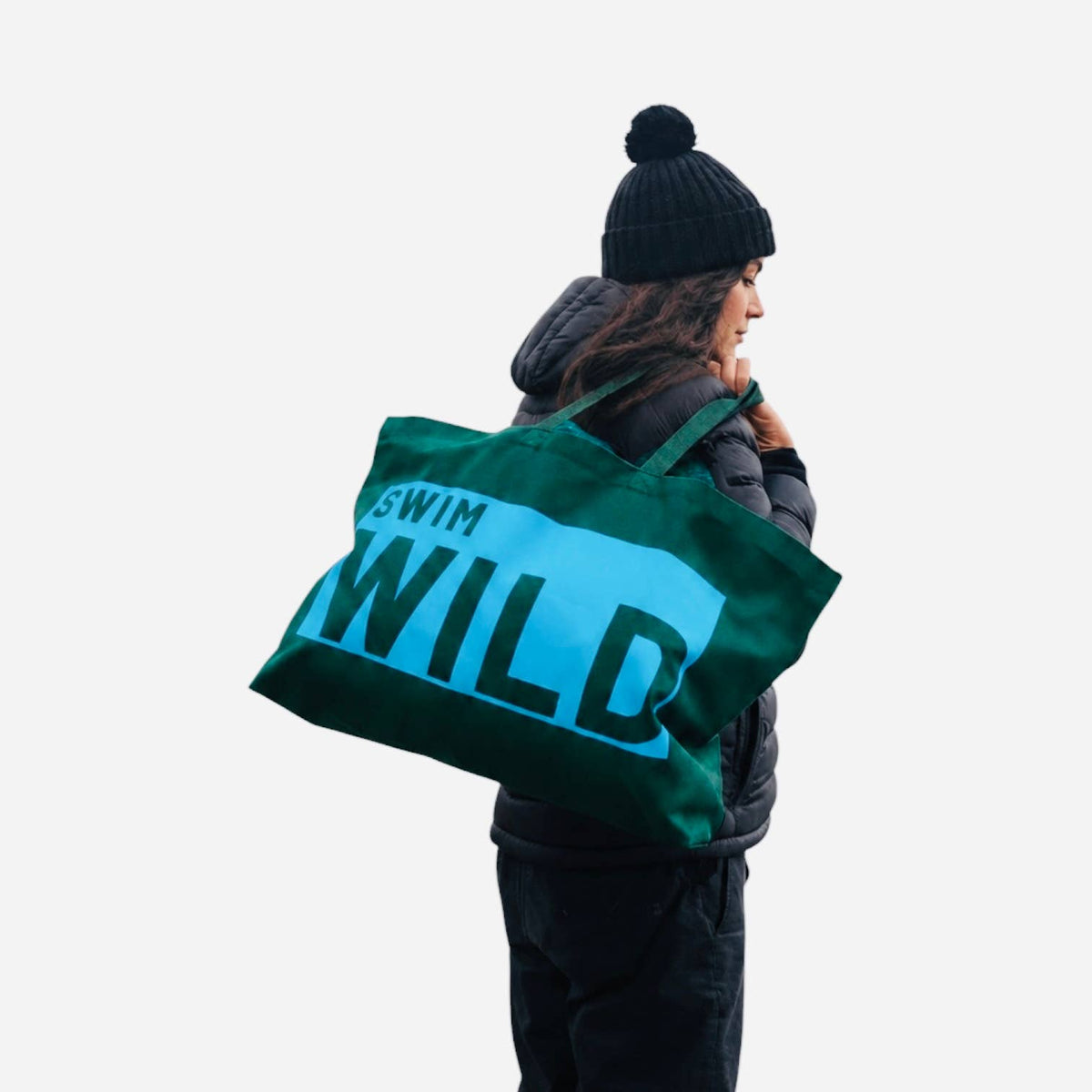 Jumbo Swim Wild  Bag - Seaweed / Neon Blue