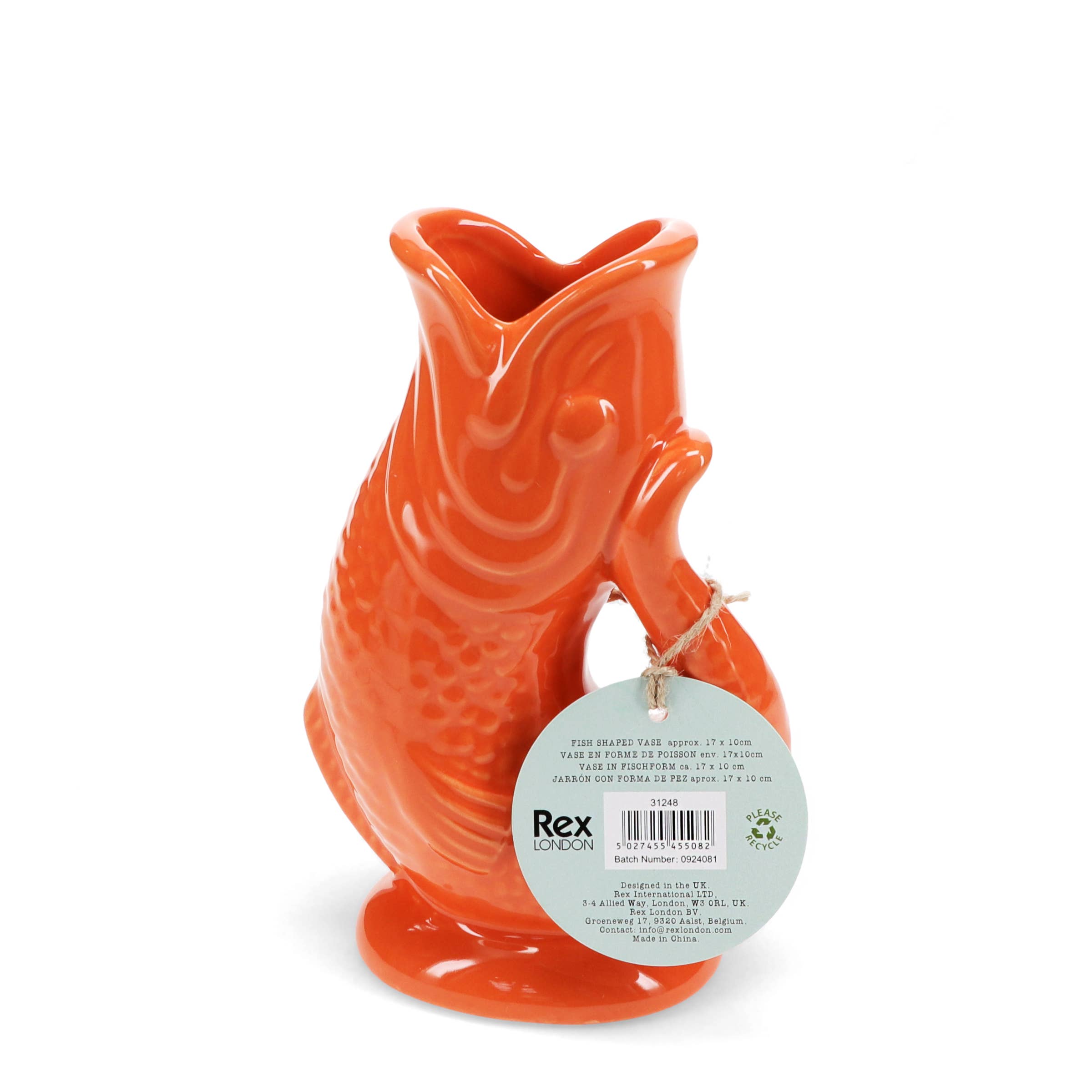 Ceramic fish vase - Orange