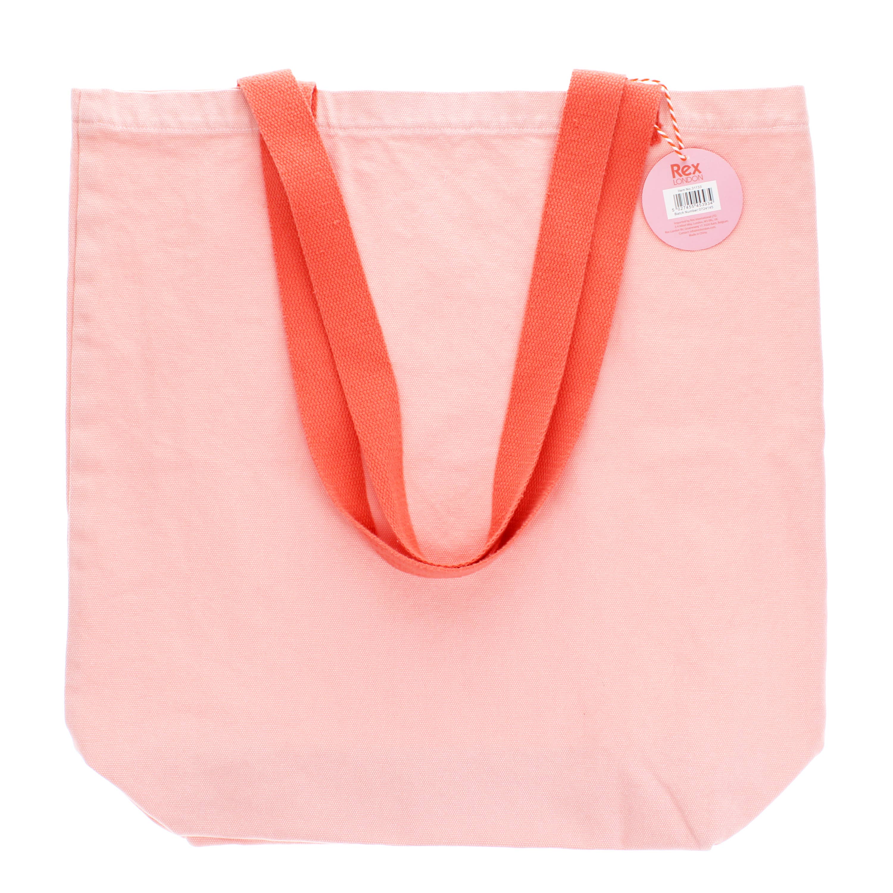 Two-tone cotton tote bag - Pink