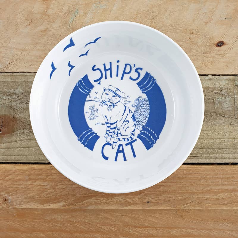 Ship’s Cat Hand Decorated Cat Bowl