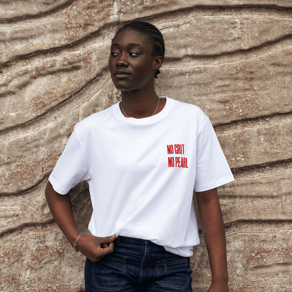 No Grit No Pearl Organic Cotton T-Shirt in White