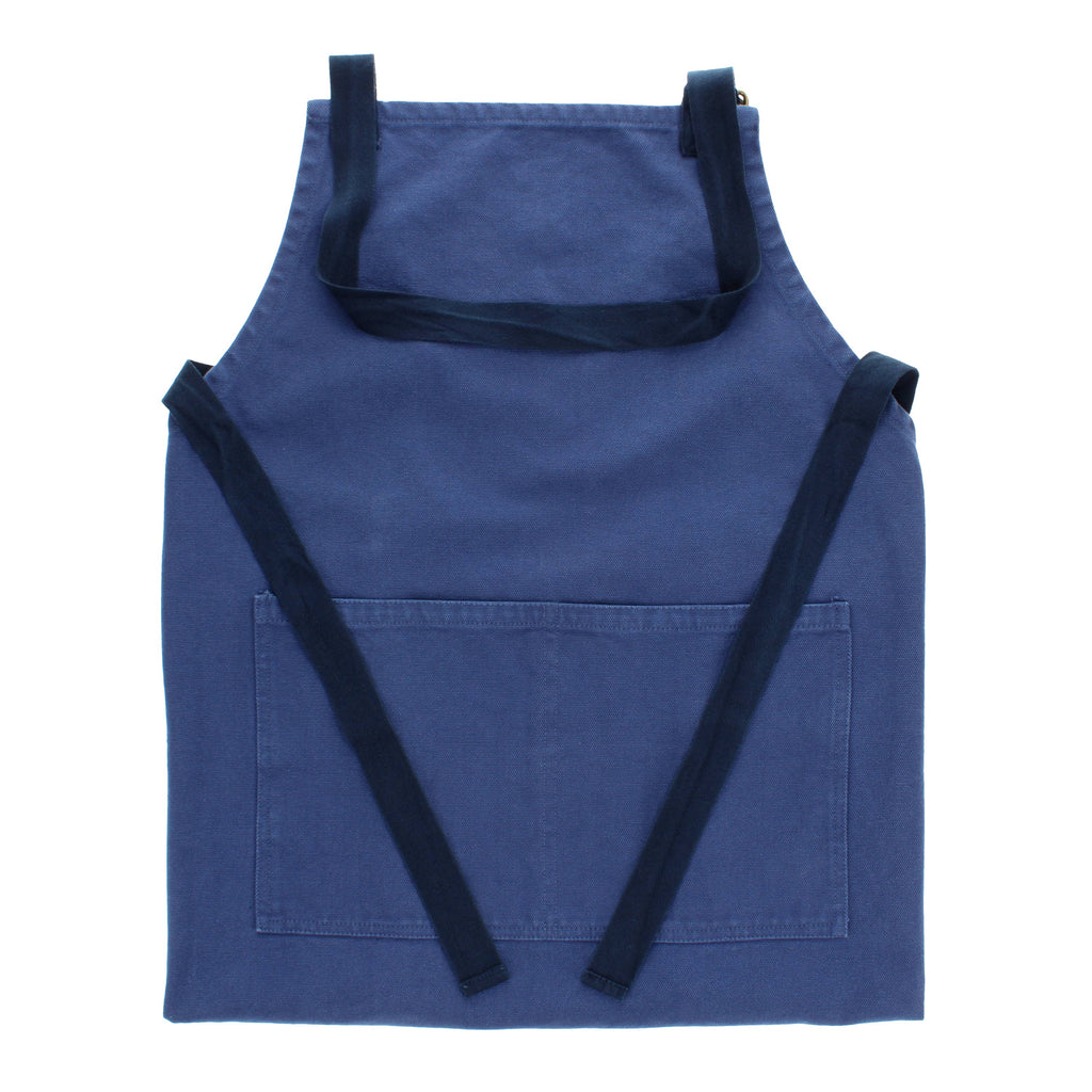 Two-tone utility apron - Indigo blue
