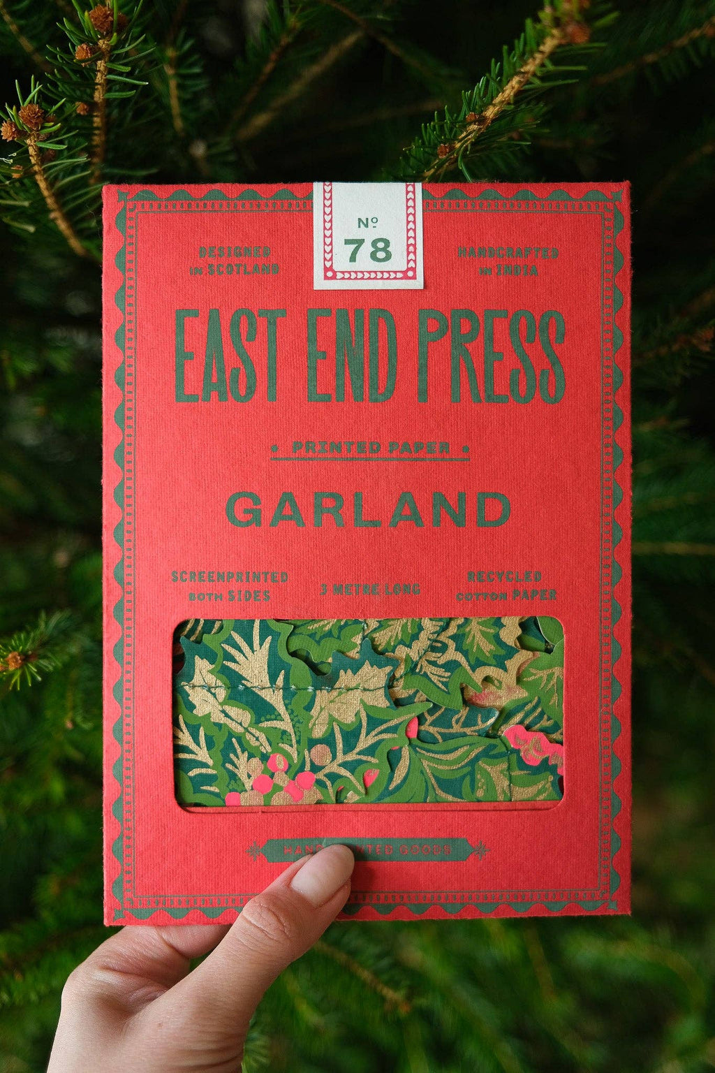 UK/EU: Holly and Ivy Sewn Garland