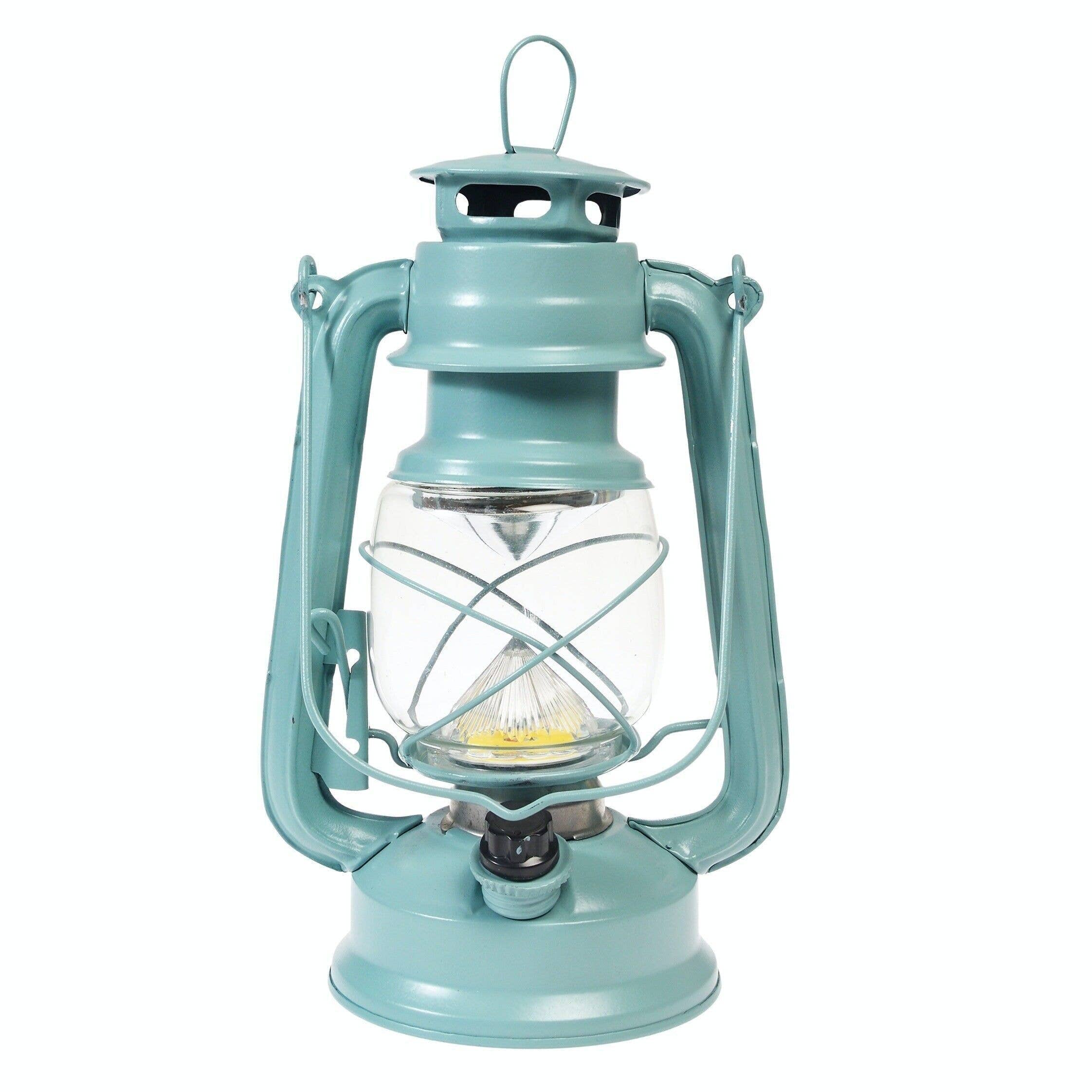 Led Hurricane Lantern - Light Blue