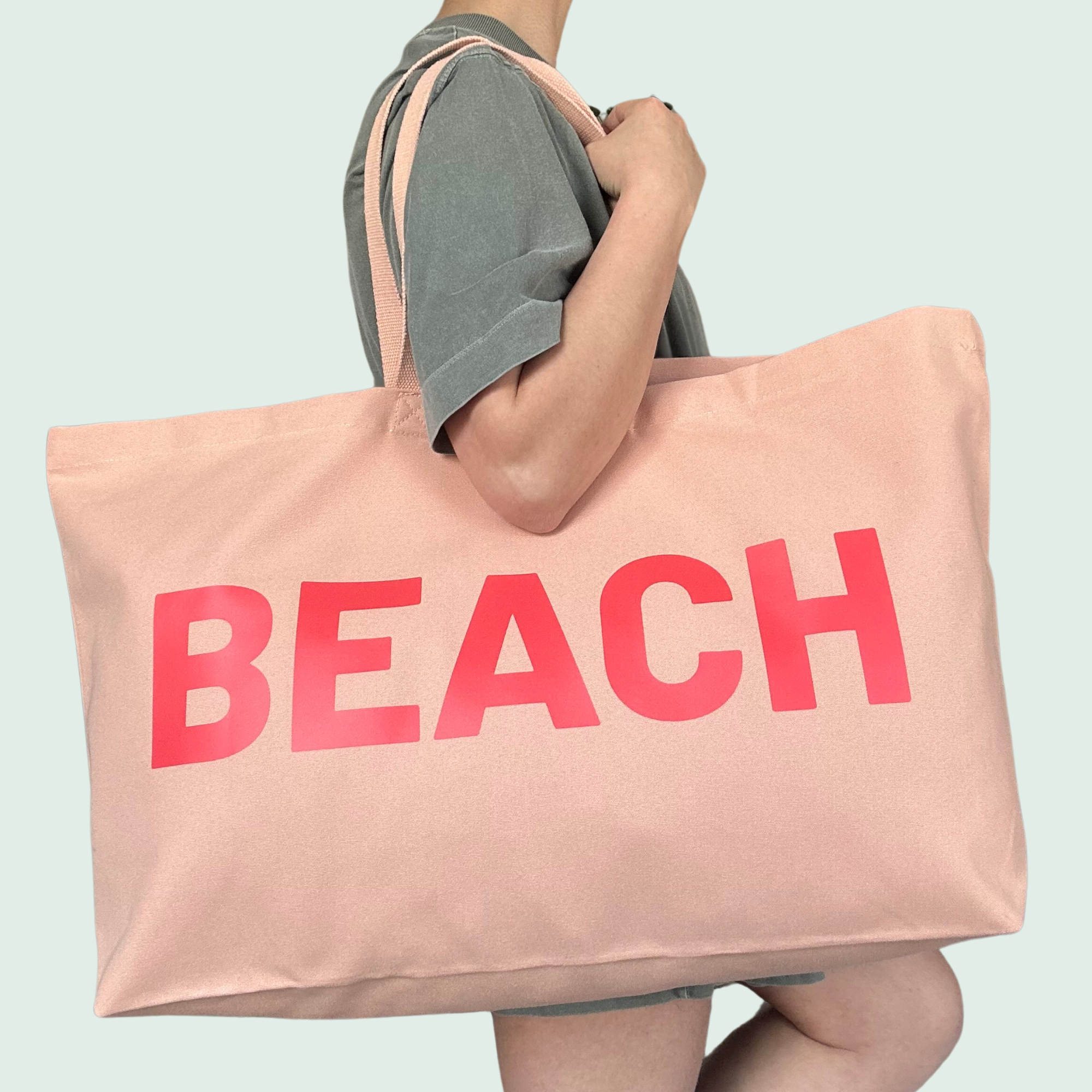 Jumbo BEACH Bag  - Peach / Coral