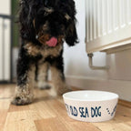 Salty Sea Dog Hand Decorated Dog Bowl - Small
