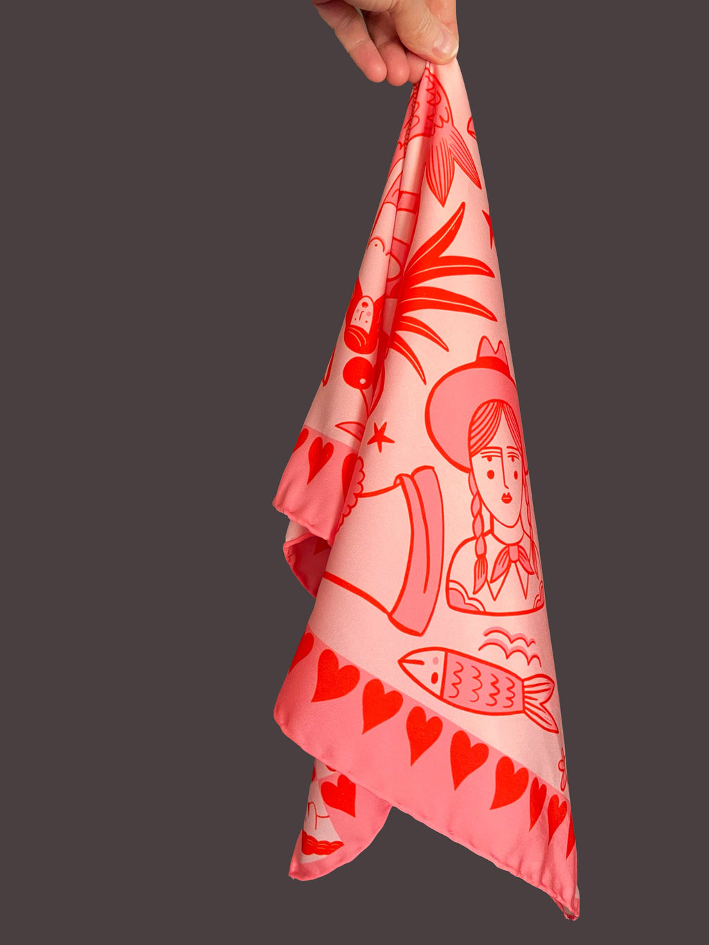 Pink 'I Love Everything' Eco Scarf / Headscarf