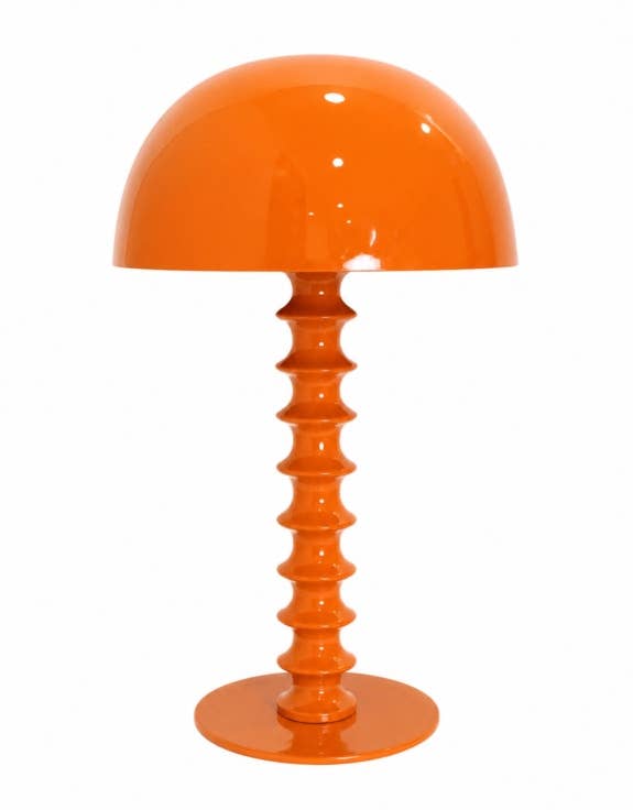 Burnt Orange Large Ribbed Table Lamp
