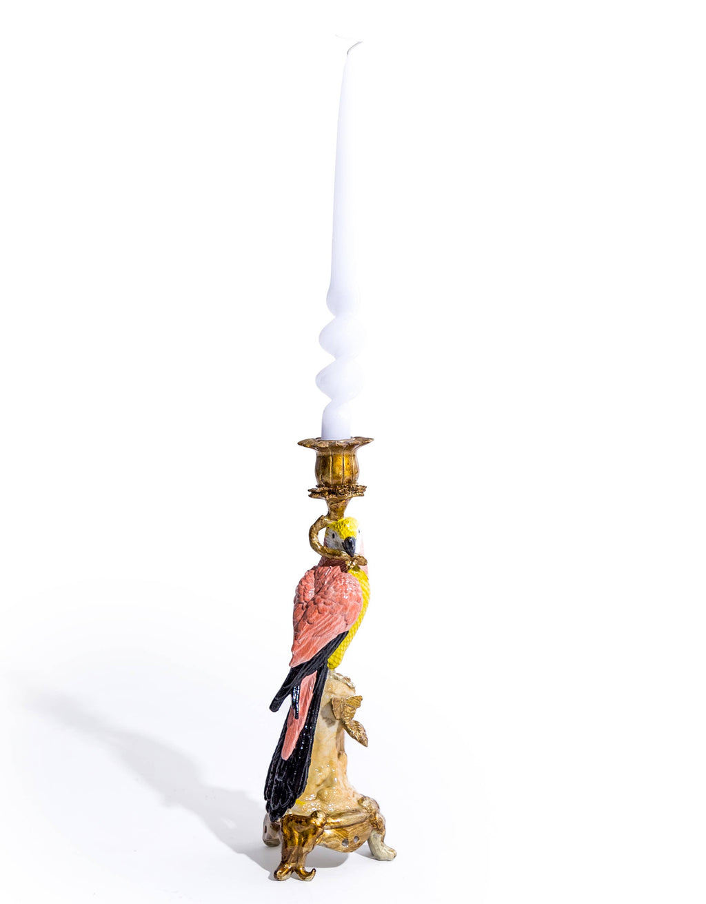 Antiqued Ornate Parrot Candle Holder