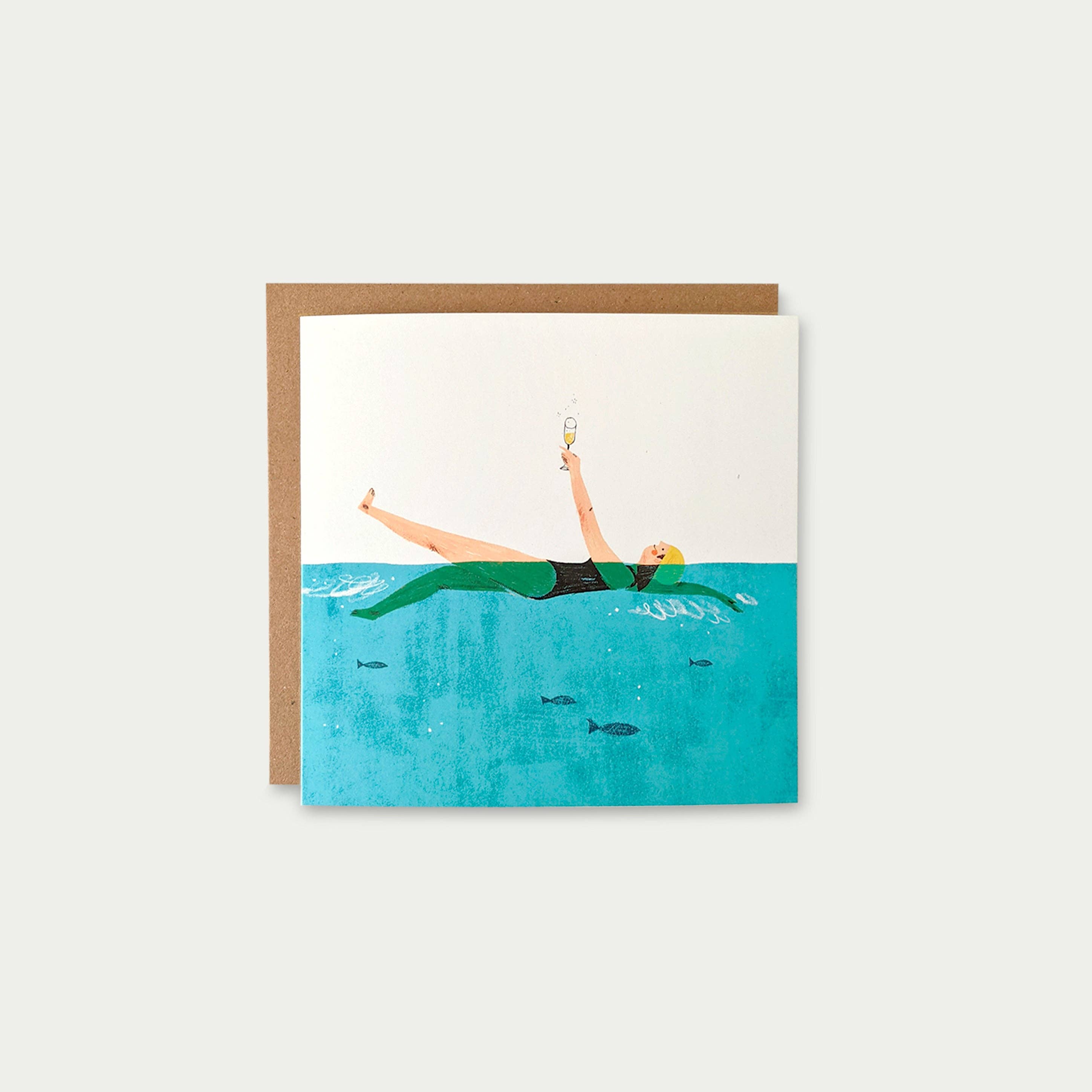 Swim & Fizz Greetings Card