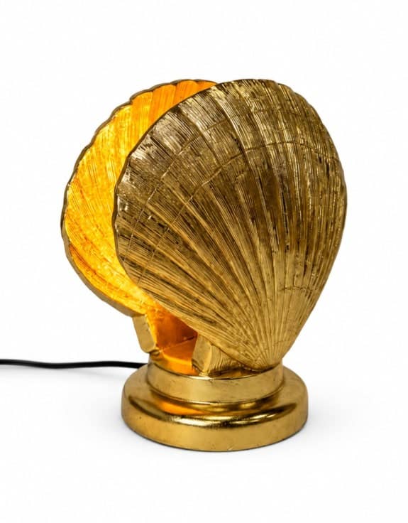 Large Gold Shell Table Lamp
