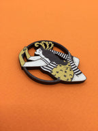 Vintage Style Circus Aerialist Wooden Pin Brooch