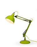 Lime Green Traditional Large Desk Lamp (Yellow Fabric Flex)