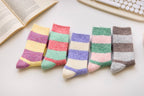 Warm Cashmere & Wool Blend Socks – Striped Winter Style