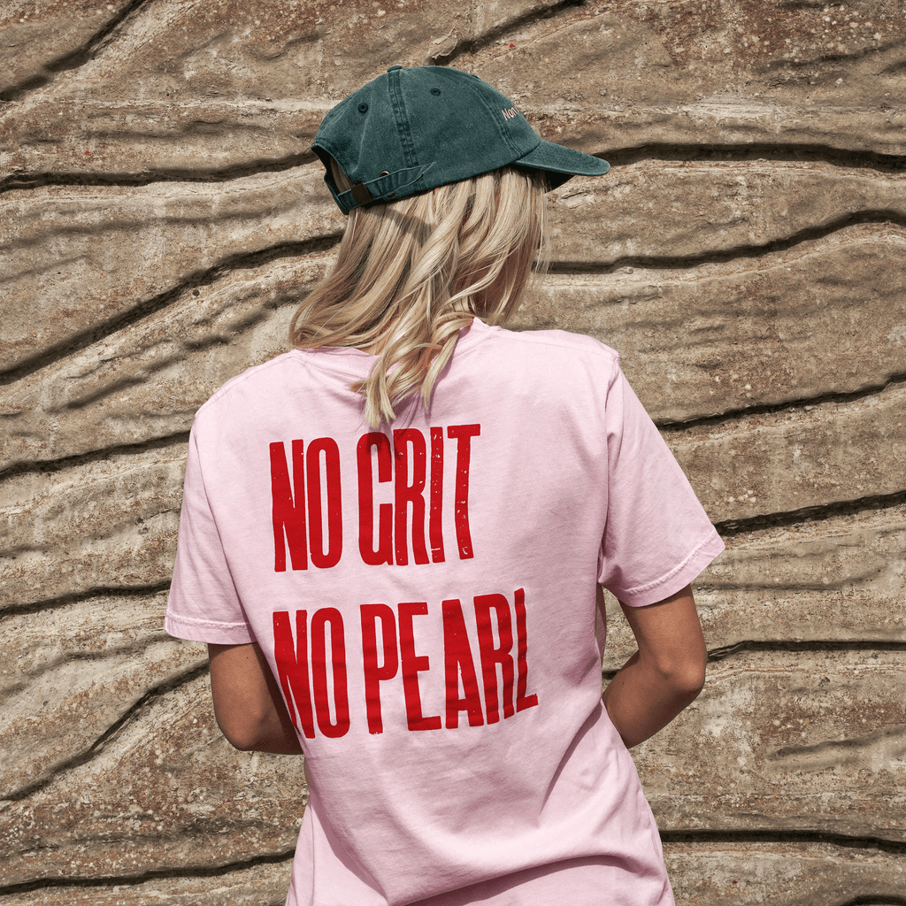 No Grit No Pearl Organic Cotton T-Shirt in Stonewash Pink