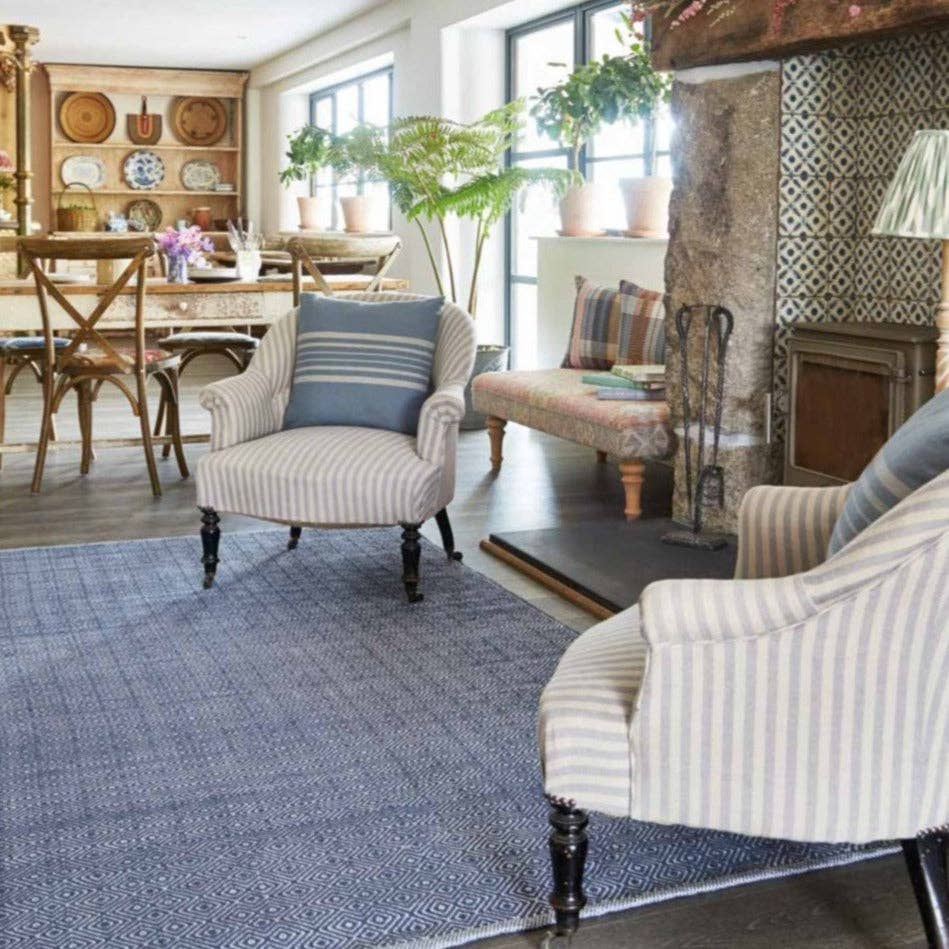 Navy Diamond Rug