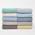 Navy Herringbone Blanket