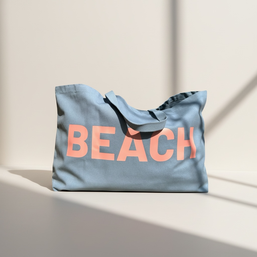 Jumbo BEACH Bag  - Sky / Peach