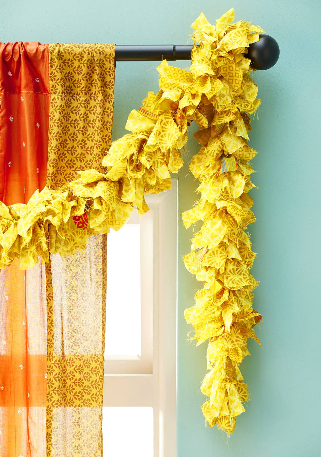 Recycled Sari Eco Tinsel/Garland - Yellow