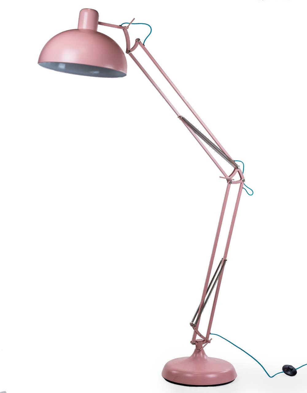 Classic Pink Desk Style Floor Lamp with Blue Flex