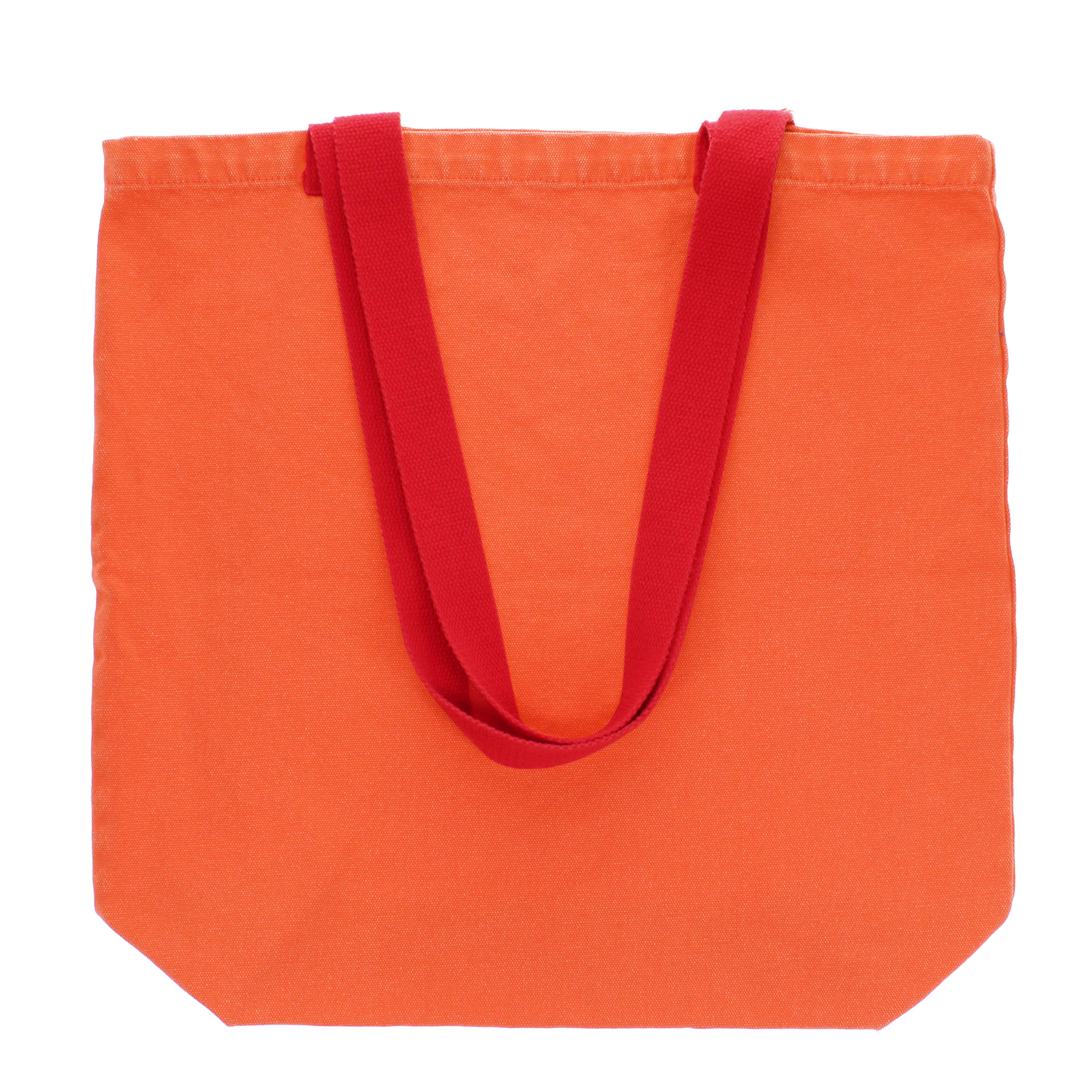 Two-tone cotton tote bag - Coral