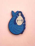 Wooden Mermaid Brooch