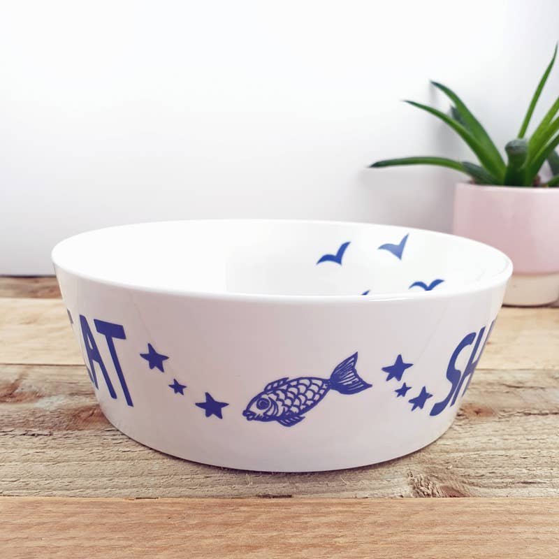 Ship’s Cat Hand Decorated Cat Bowl