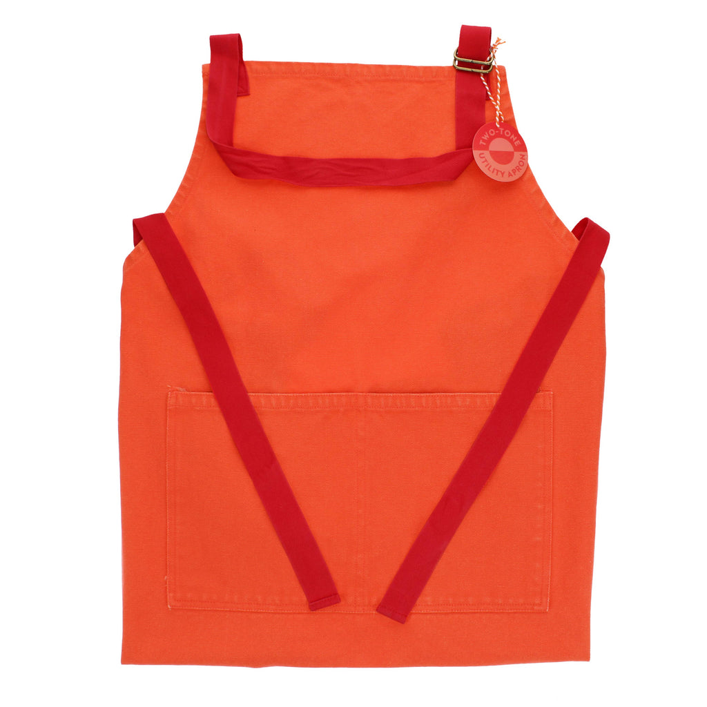 Two-tone utility apron - Coral