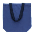 Two-tone cotton tote bag - Indigo blue