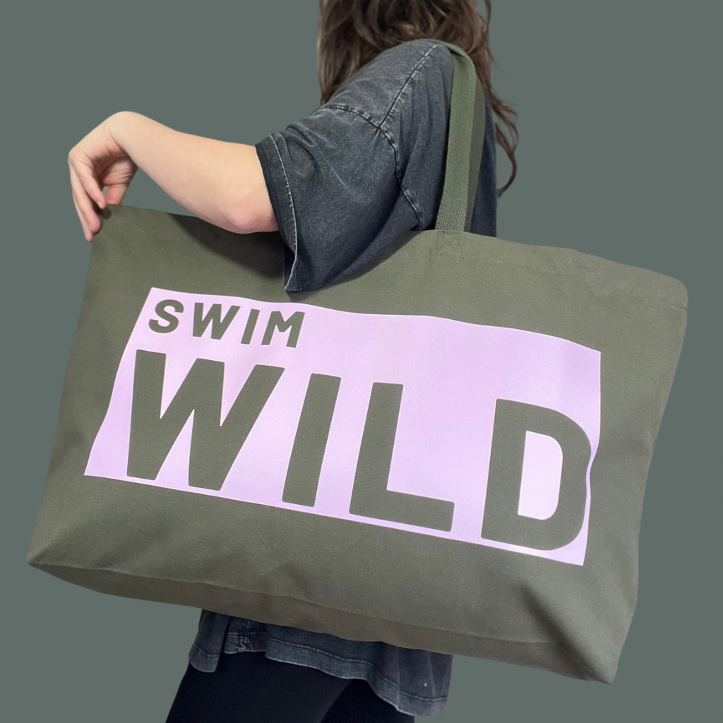 Jumbo Swim Wild  Bag - Olive/ Pink
