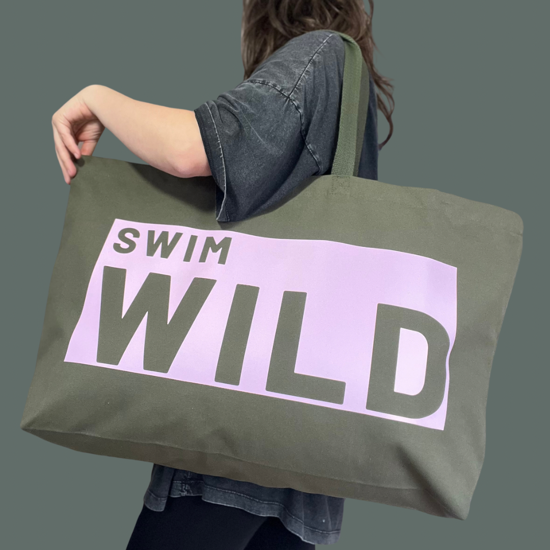 Jumbo Swim Wild  Bag - Olive/ Pink