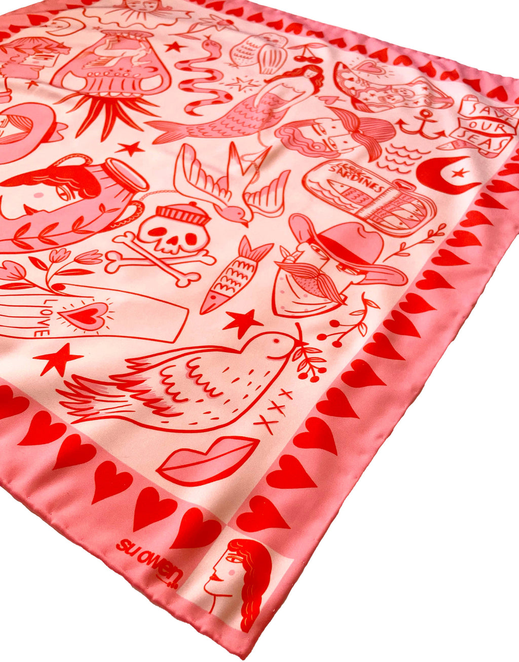 Pink 'I Love Everything' Eco Scarf / Headscarf