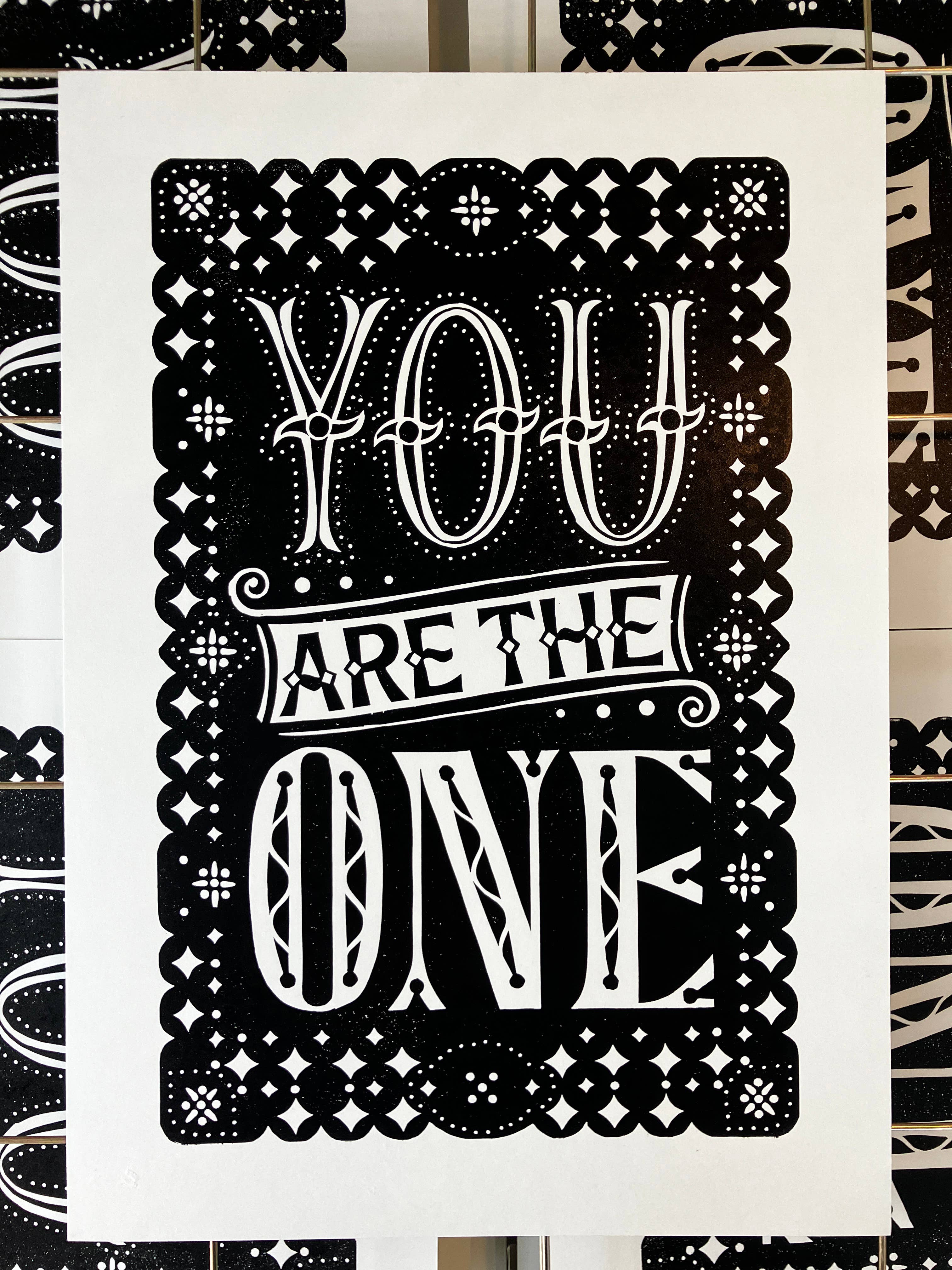 'You Are The One' Linocut