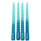 Dip Dye Spiral Candles (Set of 4) - Blue