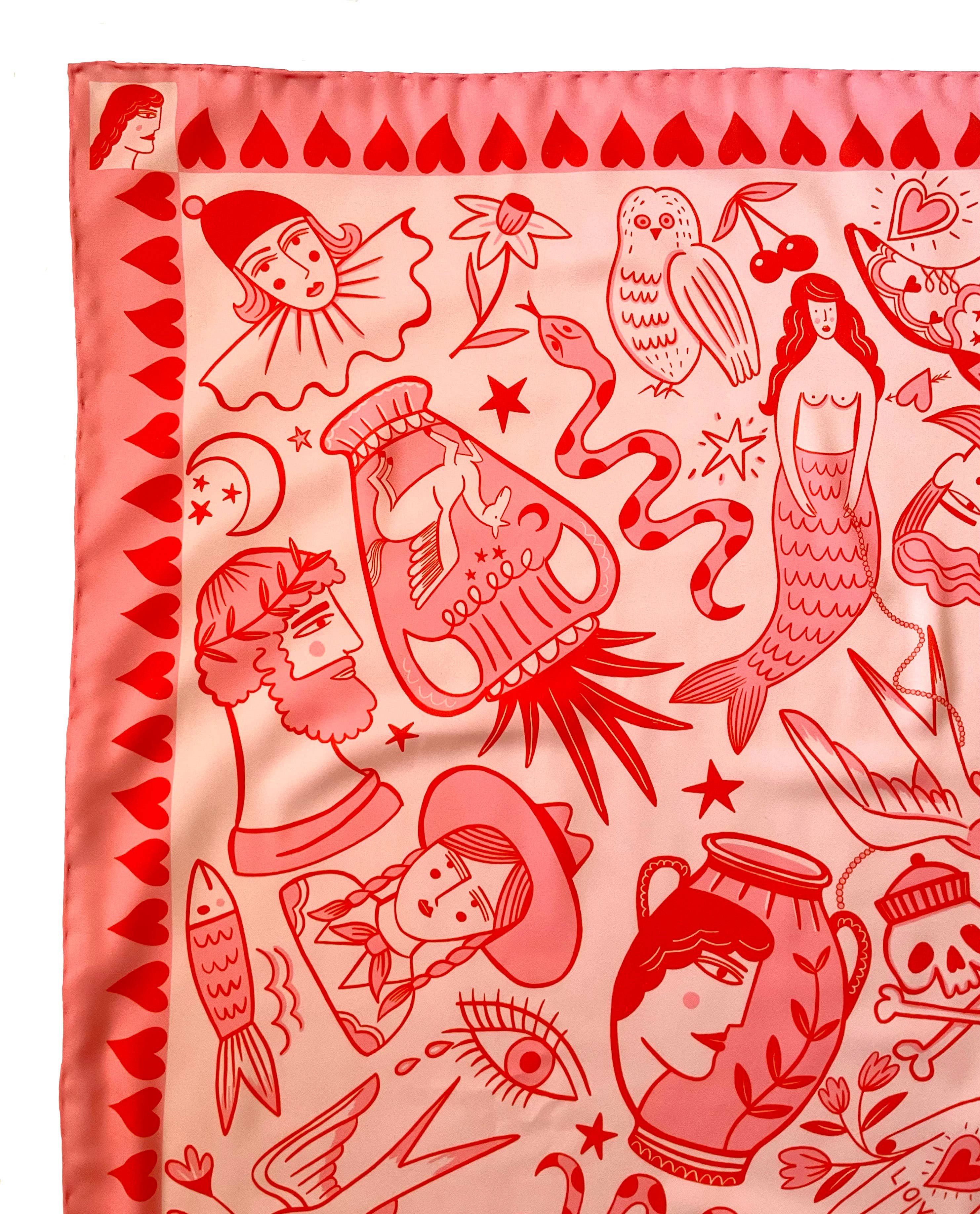 Pink 'I Love Everything' Eco Scarf / Headscarf