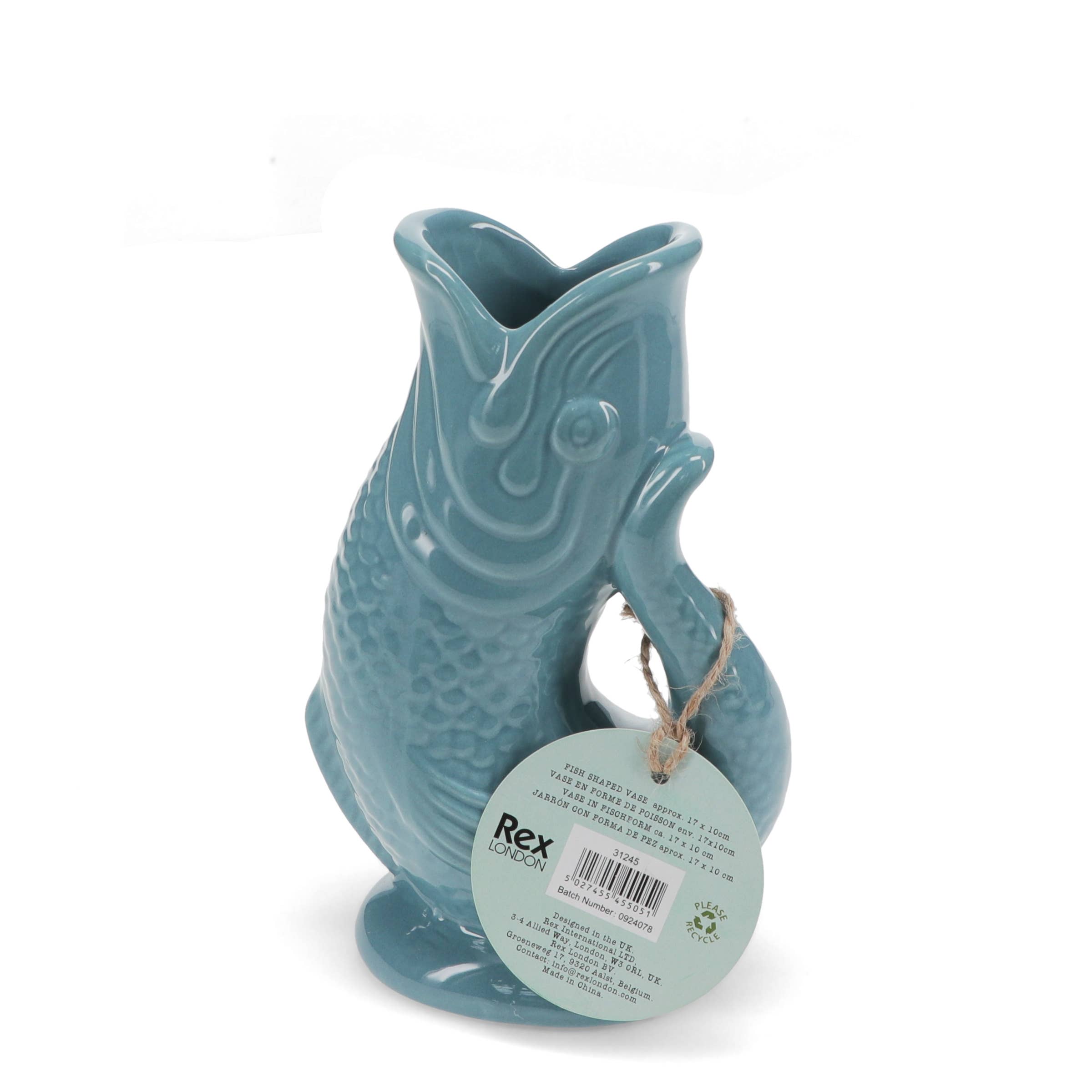 Ceramic fish vase - Blue