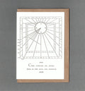Sundial Card 01. Letterpress Greeting Card, Eco Friendly