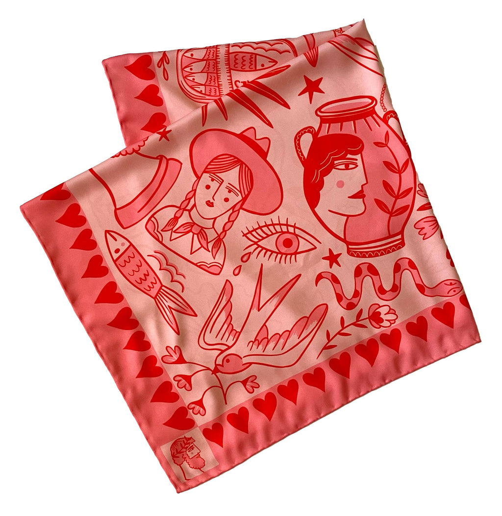 Pink 'I Love Everything' Eco Scarf / Headscarf