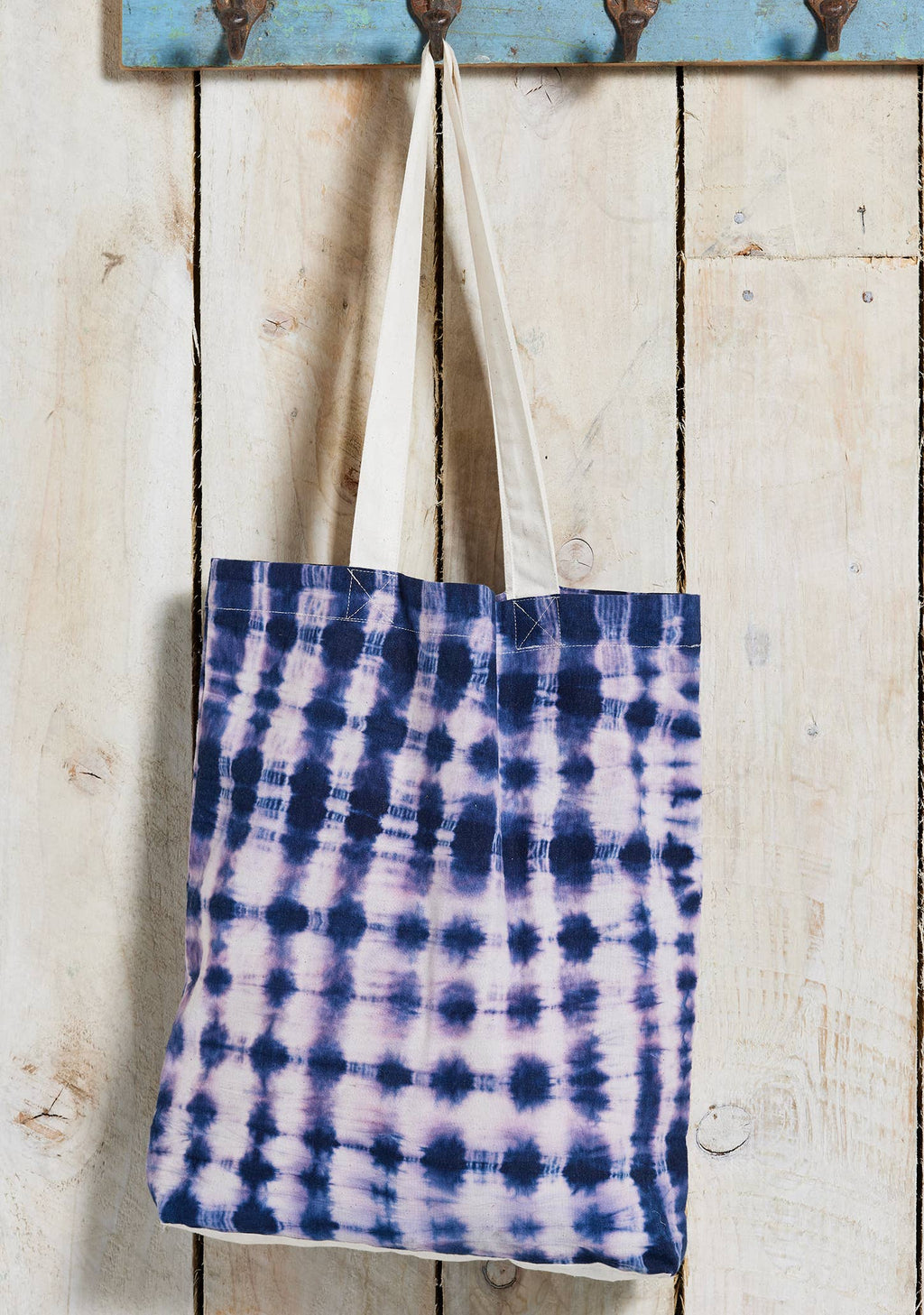 Indigo Tie Dye Cotton Shopping Bag