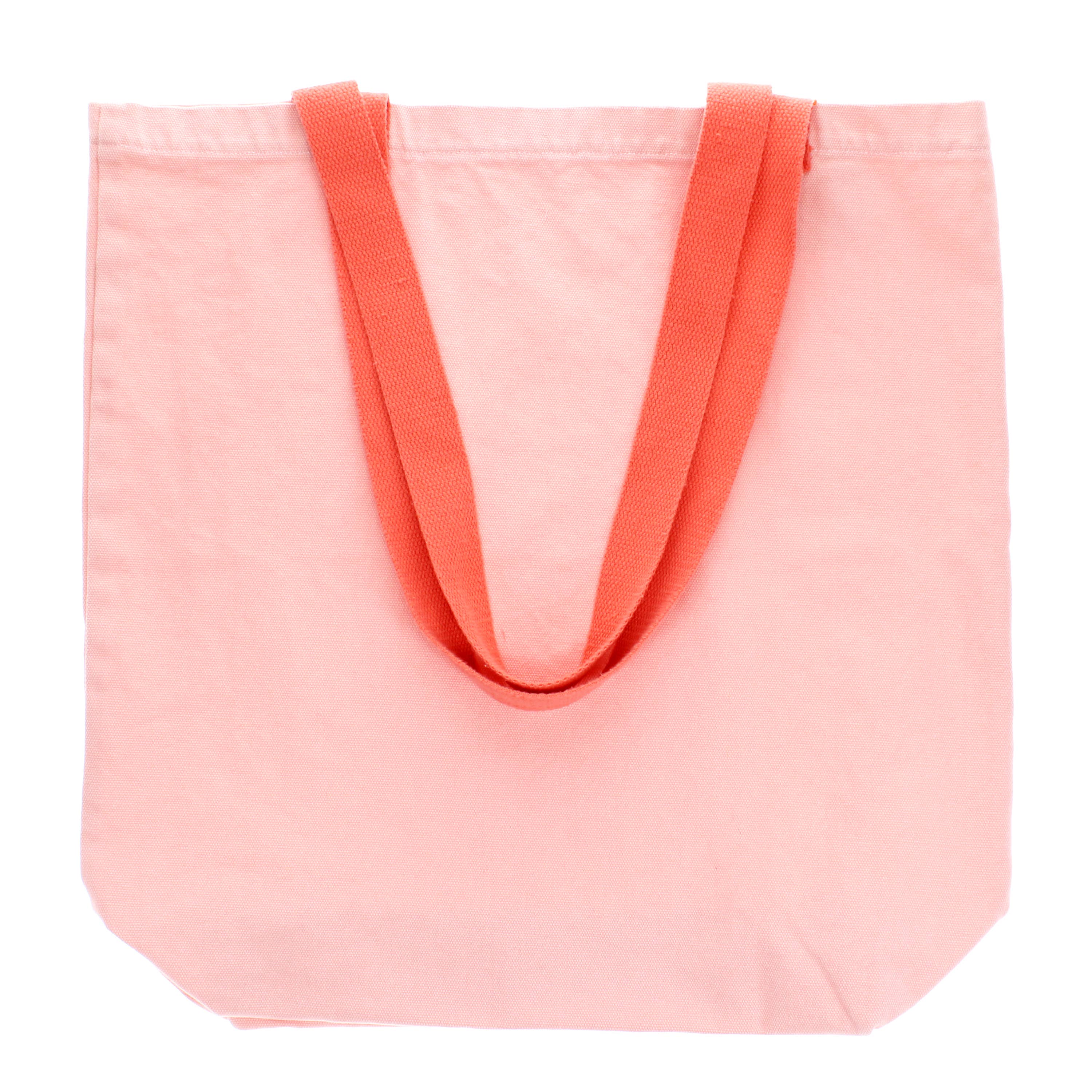 Two-tone cotton tote bag - Pink