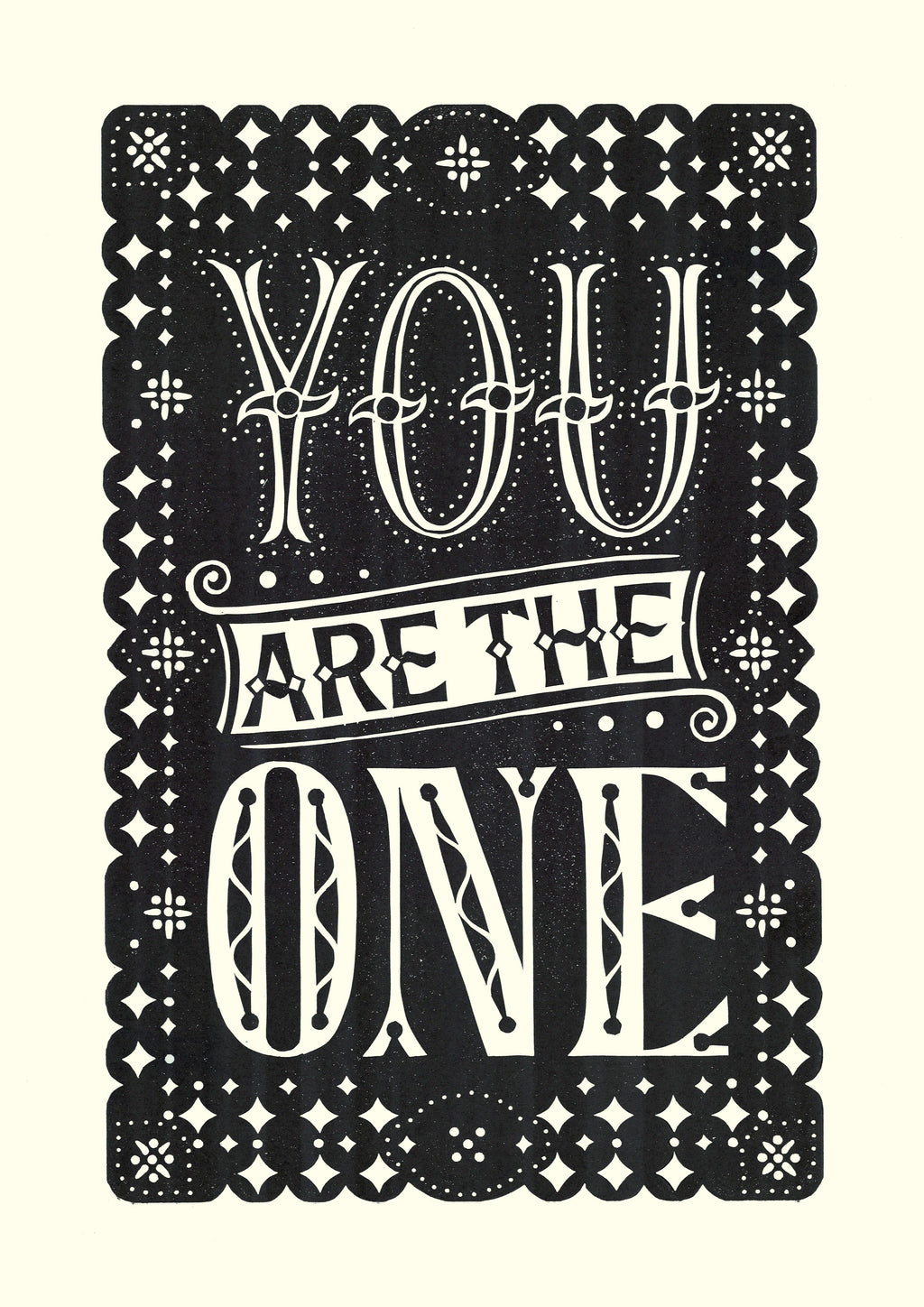 'You Are The One' Linocut