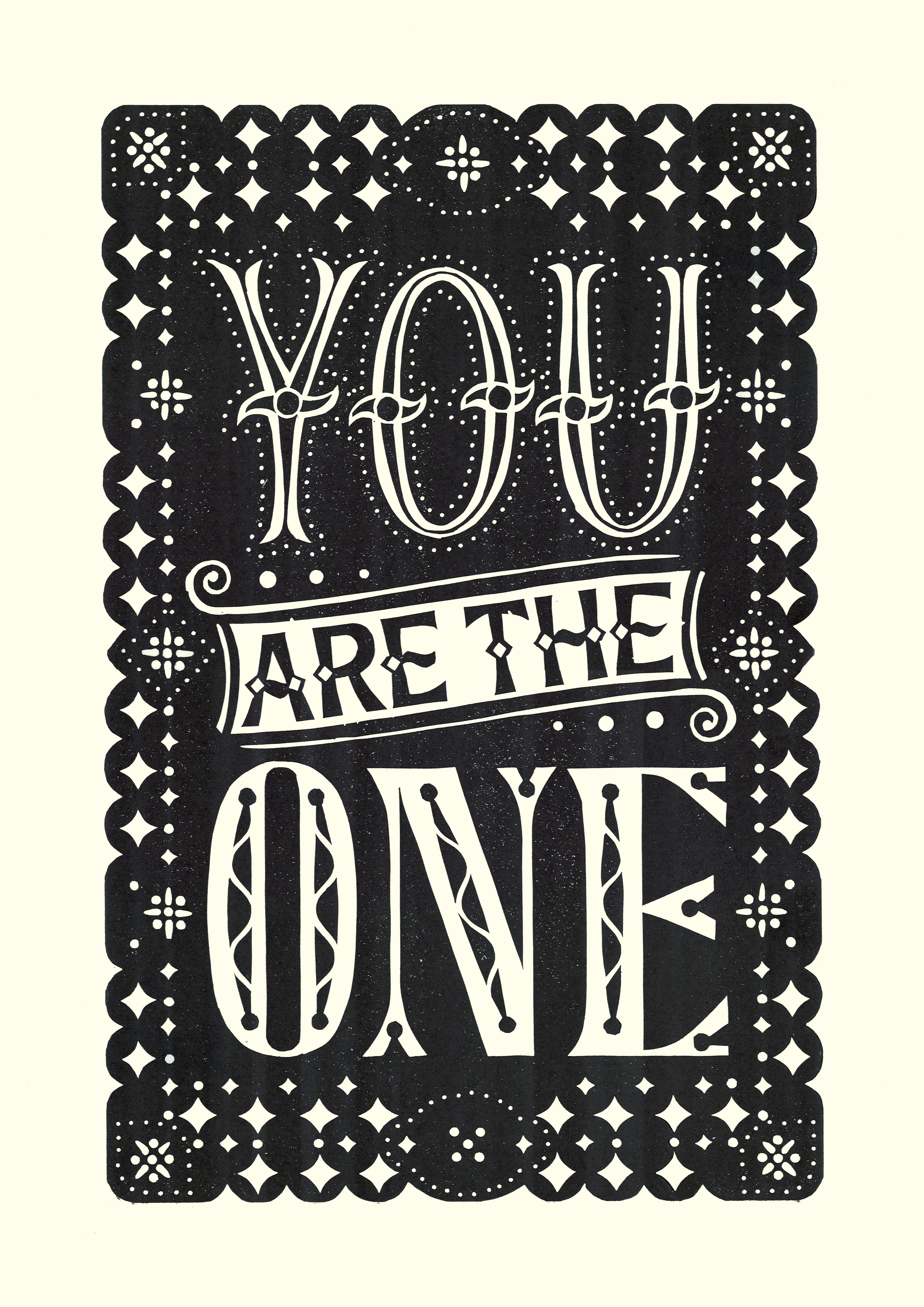 'You Are The One' Linocut