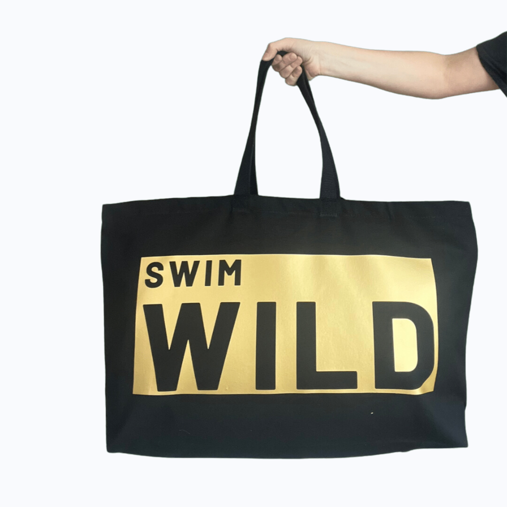 Jumbo Swim Wild Bag  - Black/Gold