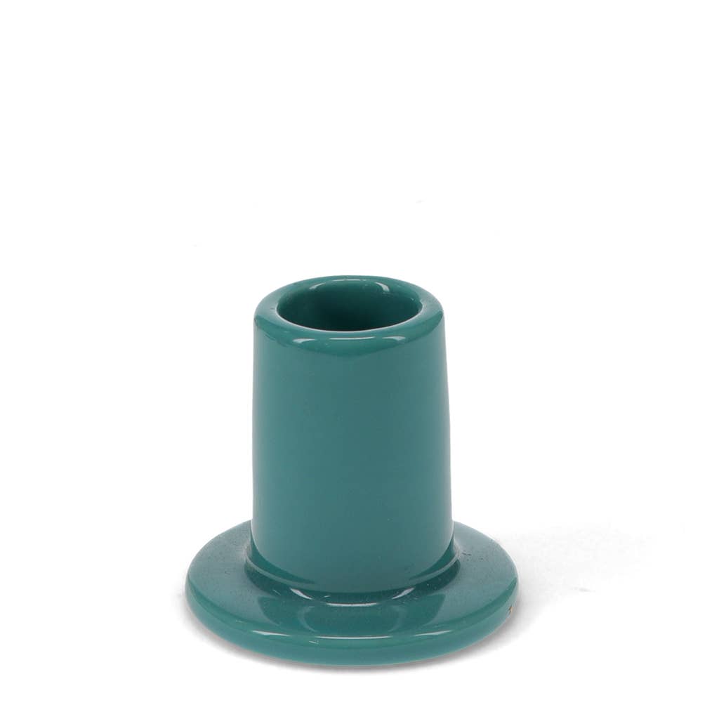Ceramic tube candle holder - Sea green