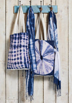 Indigo Tie Dye Cotton Shopping Bag