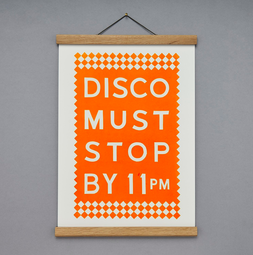 DISCO Linocut Print