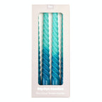 Dip Dye Spiral Candles (Set of 4) - Blue