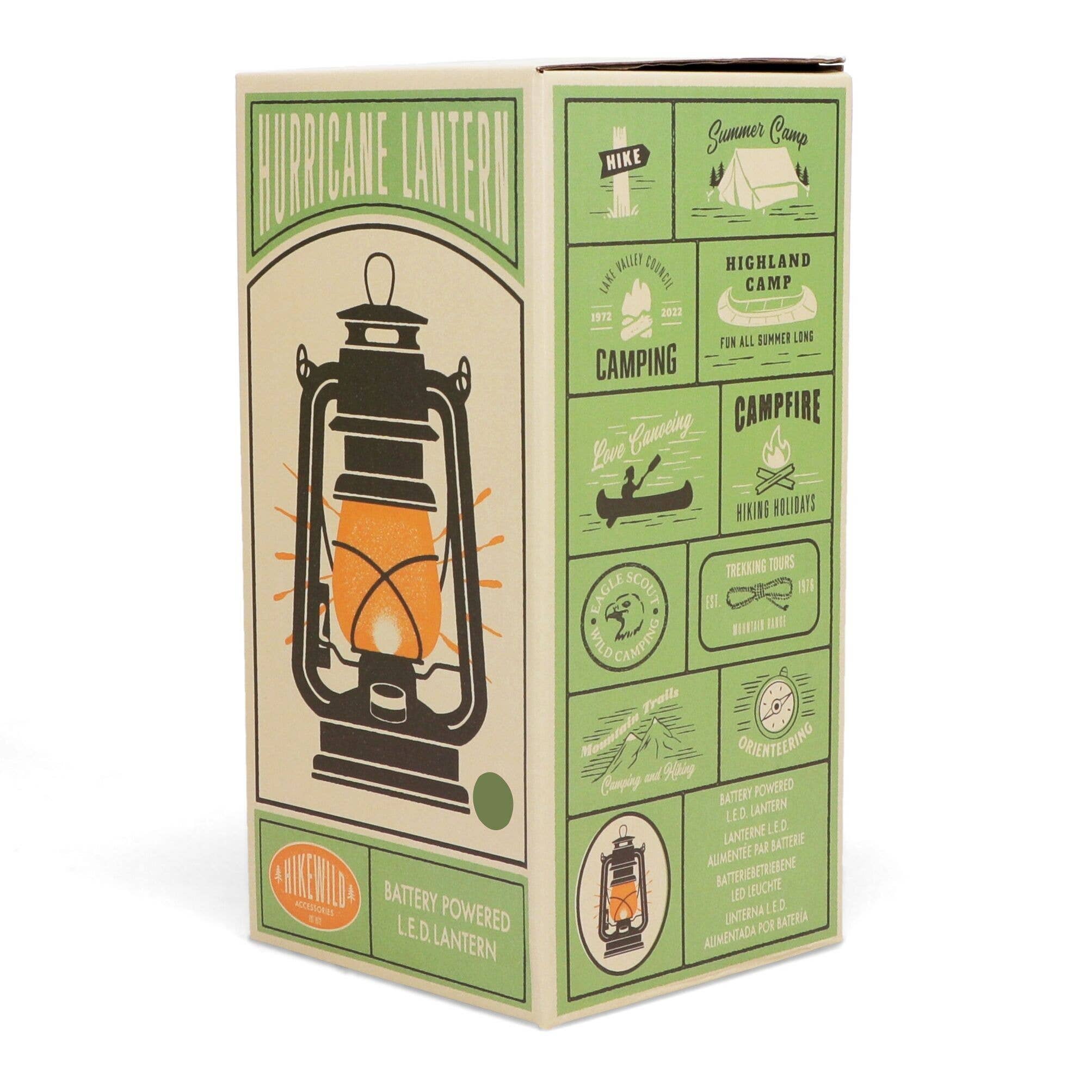 Led Hurricane Lantern - Green